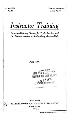 Instructor training; instructor-training courses for trade teachers and for foremen having an instructional responsibility
