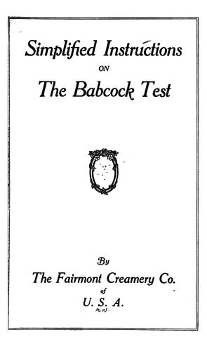 Simplified instructions on the Babcock test