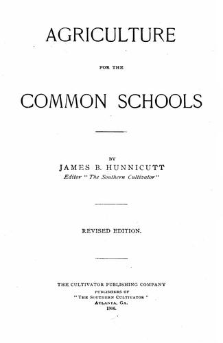 Agriculture for the common schools