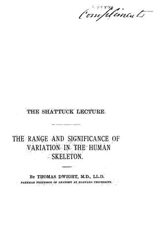 The range and significance of variation in the human skeleton