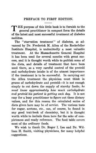 The starvation treatment of diabetes