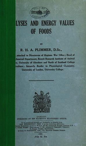Analyses and energy values of foods