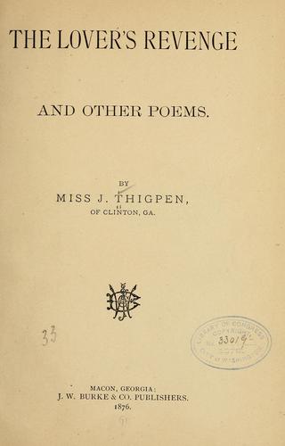 The lover's revenge and other poems