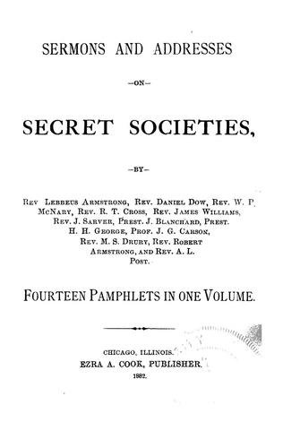 Sermons and addresses on secret societies