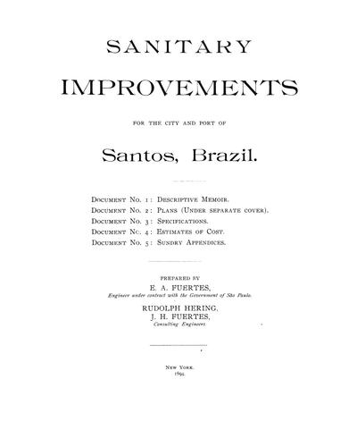 Sanitary improvements for the City and Port of Santos, Brazil ...