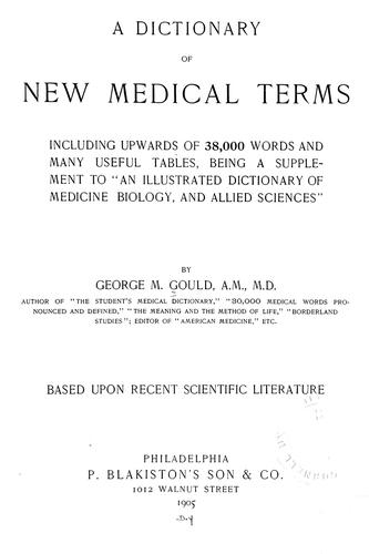 A dictionary of new medical terms