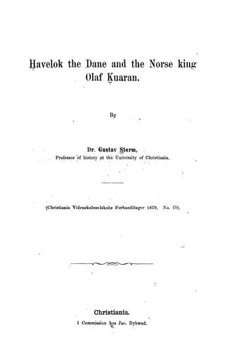 Havelok the Dane and the Norse King Olaf Kuaran