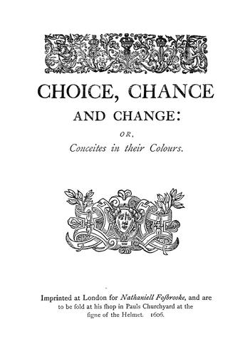 "Choice, chance and change" (1606)