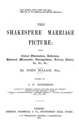 The Shakespeare marriage picture