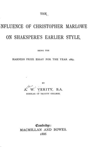 The influence of Christopher Marlowe on Shakespeare's earlier style