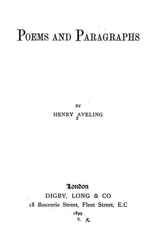 Poems and paragraphs