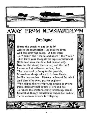 Away from newspaperdom, and other poems