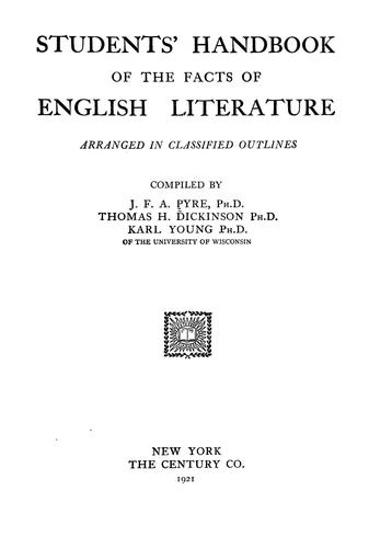 Students' handbook of the facts of English literature, arranged in classified outlines