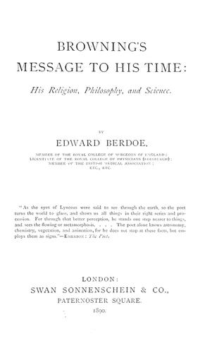 Browning's message to his time