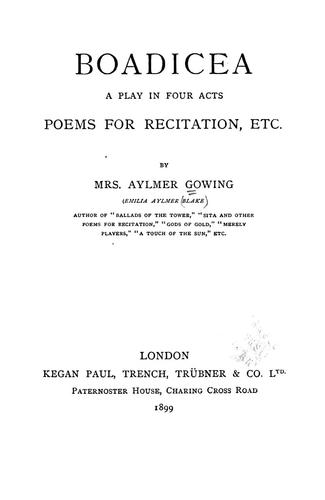 Boadicea, a play in four acts