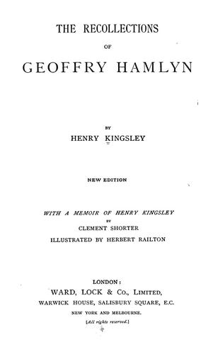 The recollections of Geoffrey Hamlyn