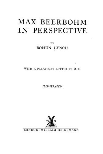 Max Beerbohm in perspective