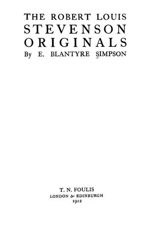 The Robert Louis Stevenson originals