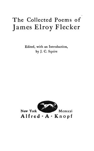 The collected poems of James Elroy Flecker