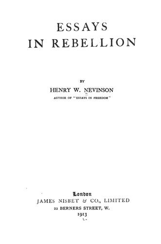 Essays in rebellion