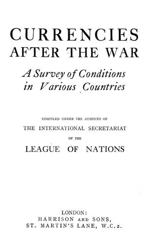 Currencies after the war