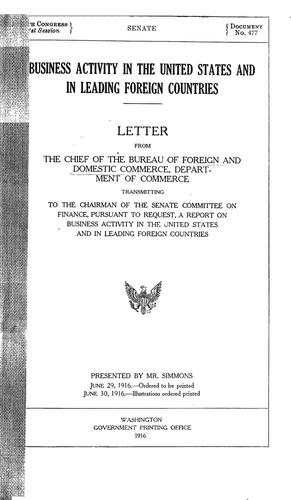 Business activity in the United States and in leading foreign countries