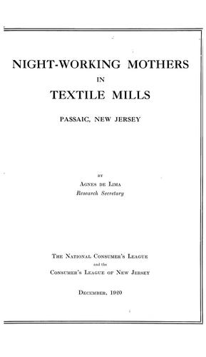 Night-working mothers in textile mills, Passaic, New Jersey