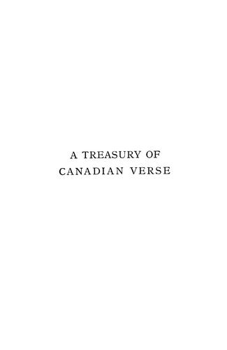 A treasury of Canadian verse, with brief biographical notes