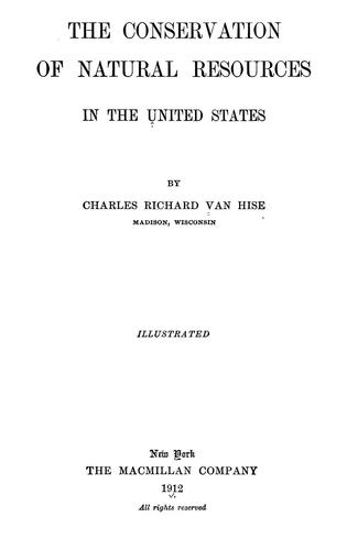 The conservation of natural resources in the United States