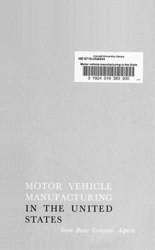 Motor vehicle manufacturing in the United States