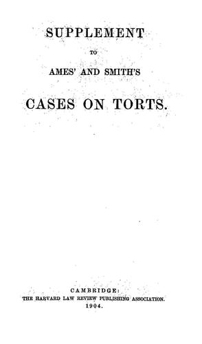 A Selection of cases on the law of torts