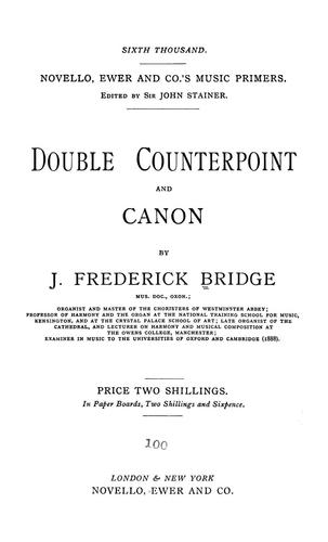 Double counterpoint and canon