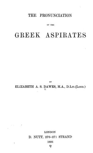 The pronunciation of the Greek aspirates