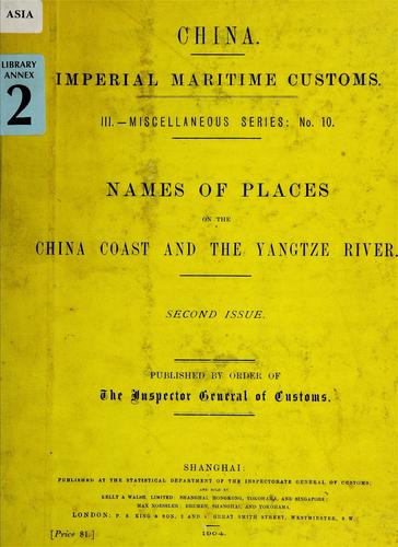 Names of places on the China coast and the Yangtze River