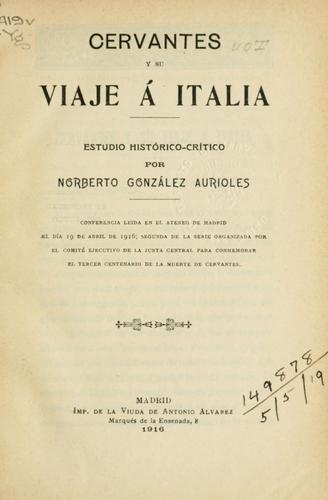 Cervantes y su Viaje á Italia