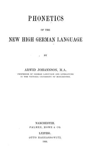 Phonetics of the New High German language