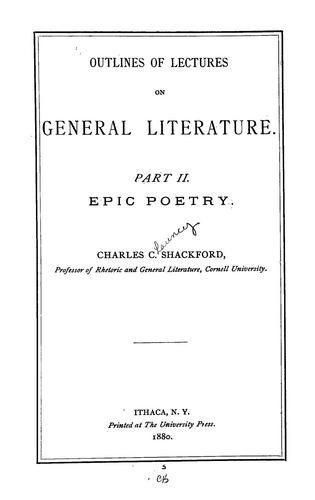 Outlines of lectures on general literature