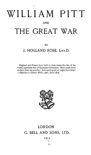 William Pitt and the great war
