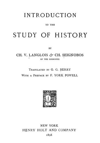 Introduction to the study of history