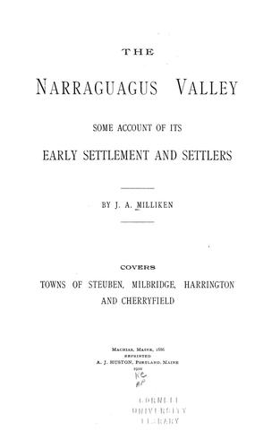 The Narraguagus Valley