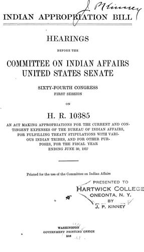 Indian appropriation bill