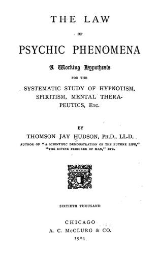The law of psychic phenomena