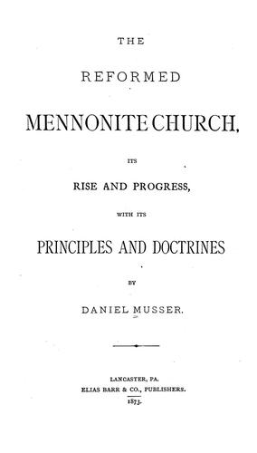 The Reformed Mennonite church