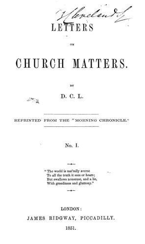 Letters on church matters