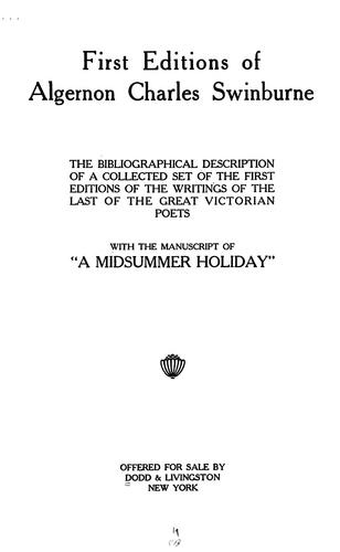 First editions of Algernon Charles Swinburne