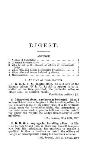 Digest of the laws, decisions and enactments of the R.W. Grand Lodge of the United States, I.O.O.F., from its organization to and including the year 1870