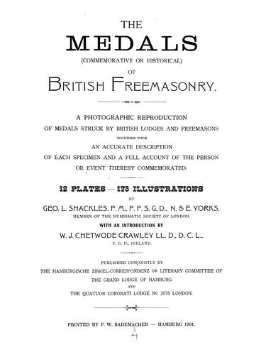 The medals, commemorative or historical, of British Freemasonry