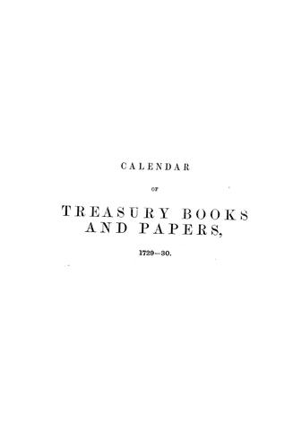Calendar of treasury books and papers