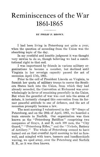 Reminiscences of the war of 1861-1865 ...