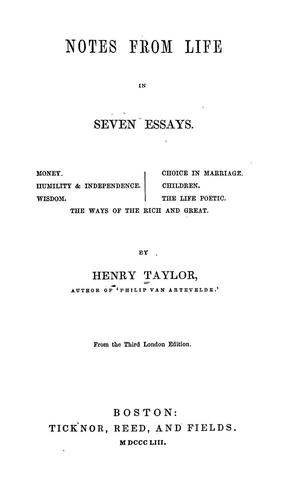 Notes from life in seven essays